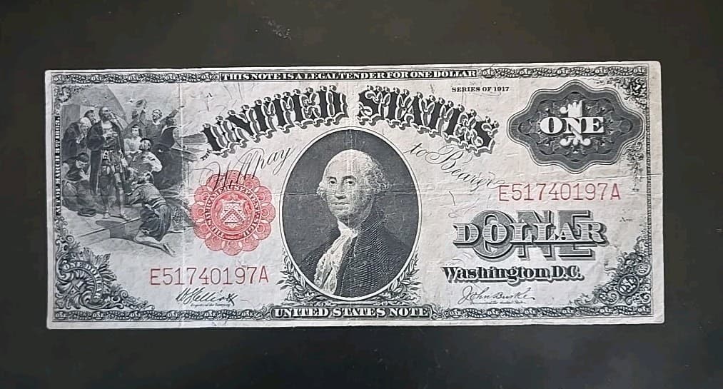 1917 $1 Large Size Legal Tender, Circulated FR#37 — view 1