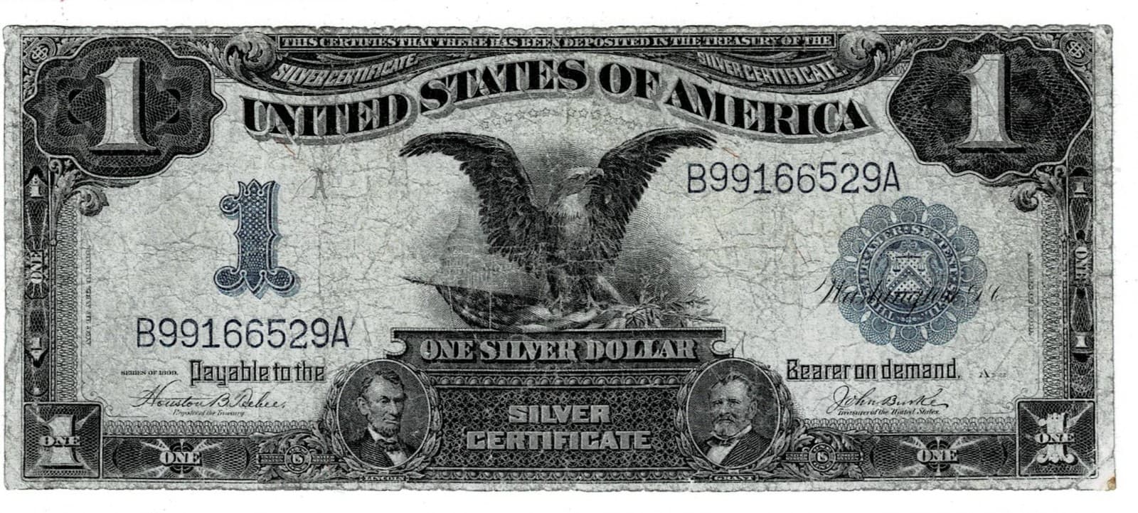 1899 $1 BLACK EAGLE LARGE Size Silver Certificate