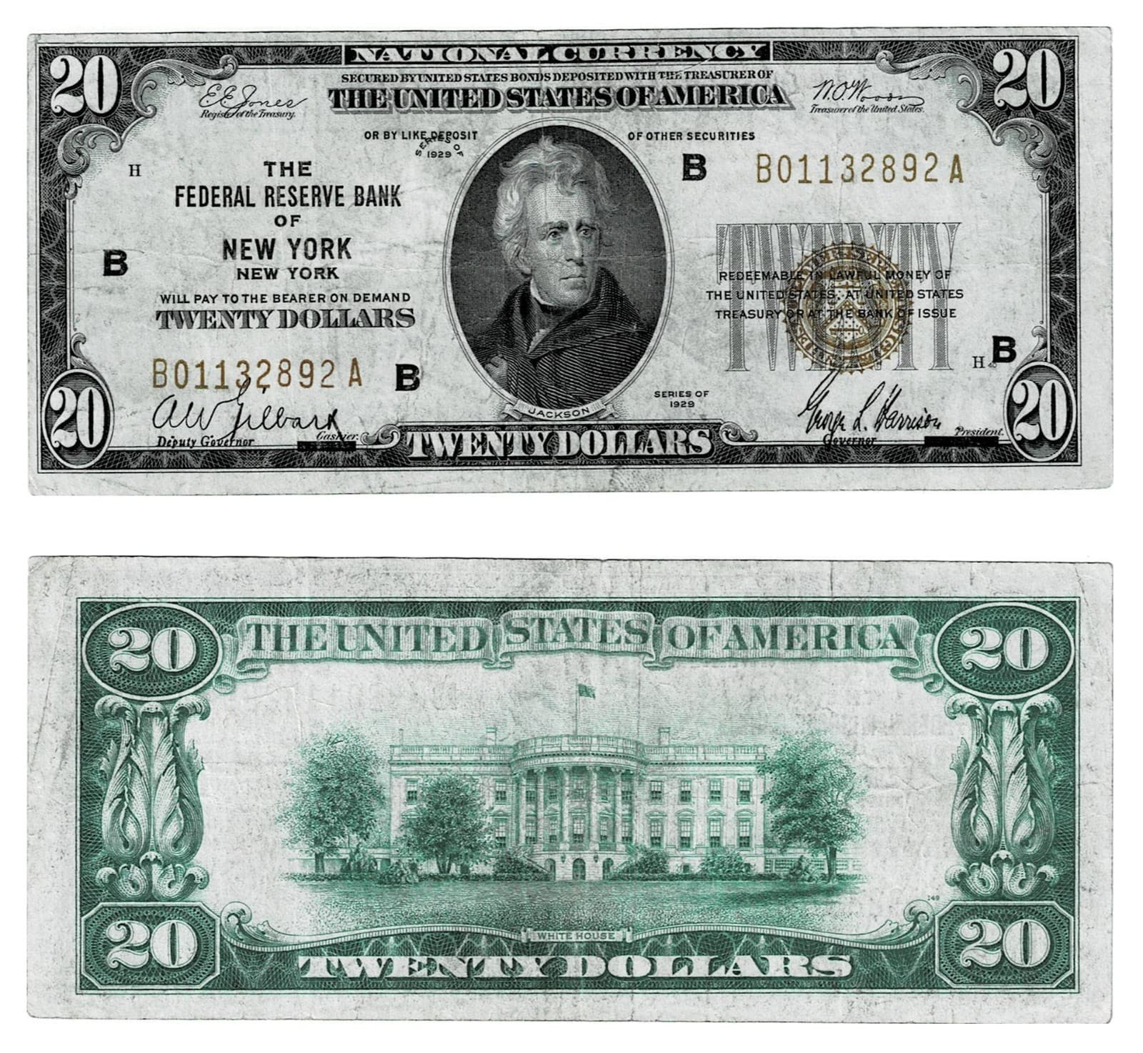 $20 1929 Fort Greene New York NY National Currency Bank Note