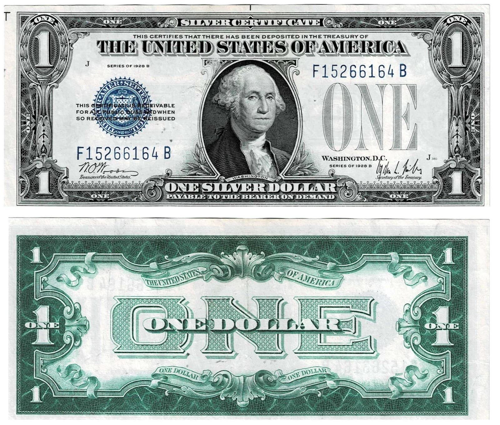1928 B $1 Blue Seal Silver Certificate Very nice Clean note