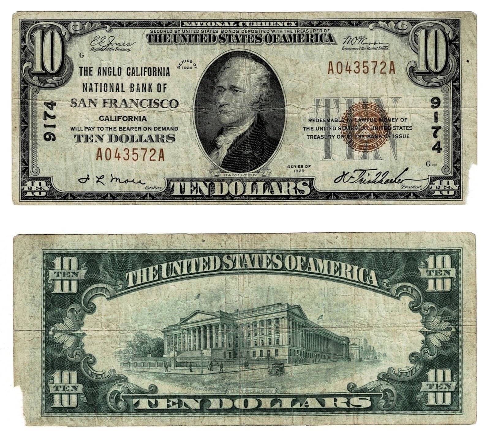 Fr.1860-L 1929 San Francisco $10 Federal Reserve Bank Note Fine Scarce — view 1
