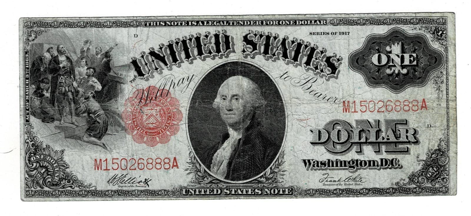 1917 $1 Legal Tender Note LARGE SIZE NOTE — view 1