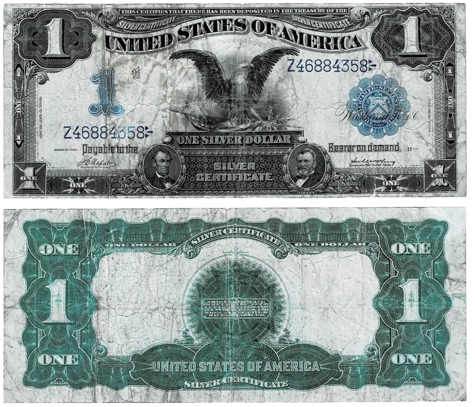 1899 $1 BLACK EAGLE LARGE Size Silver Certificate