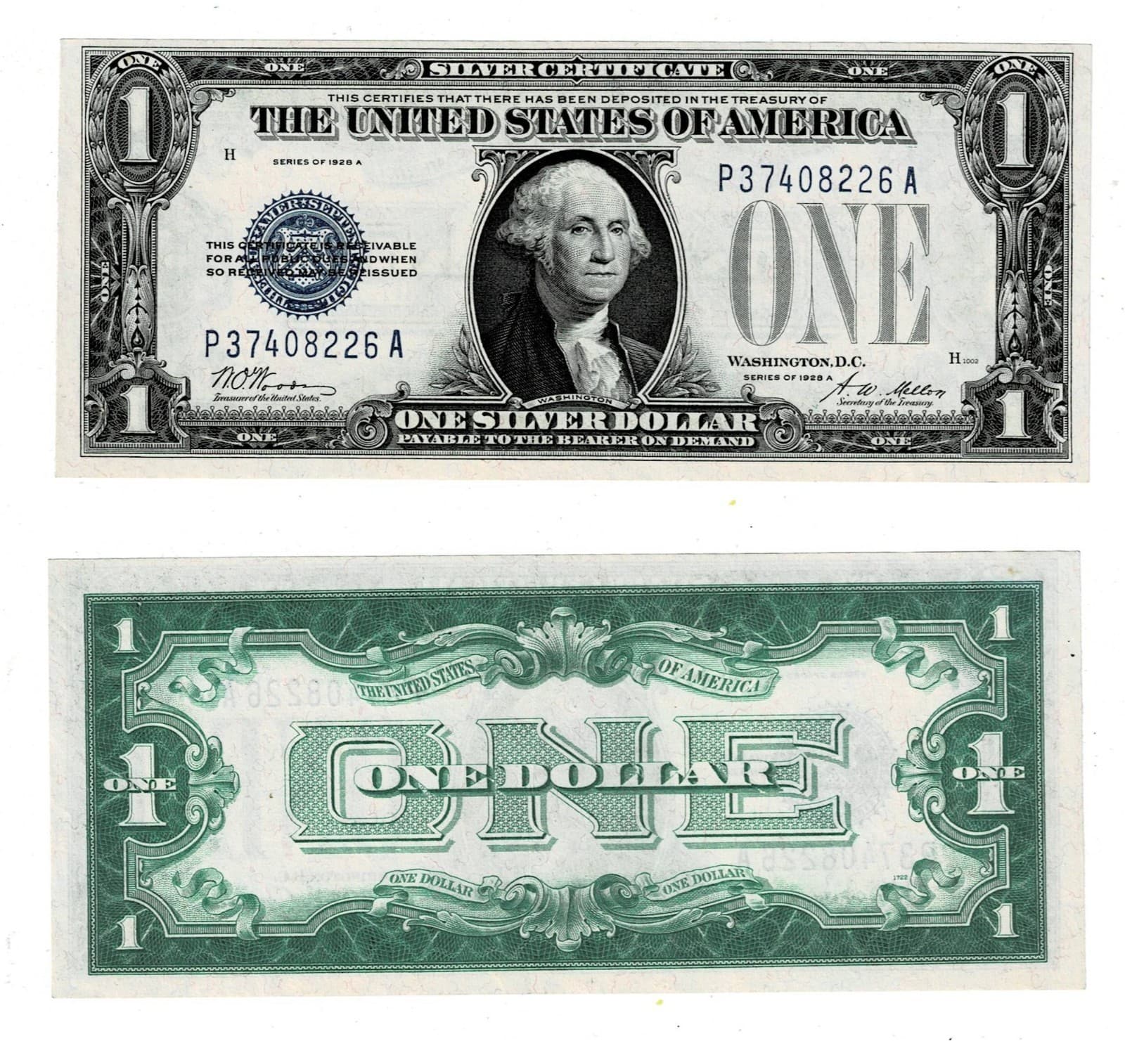 1928-A $1 Silver Certificate Funny Back — view 1