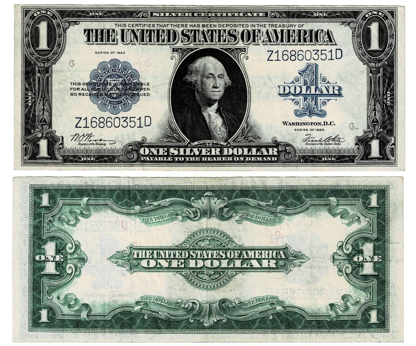 Series 1923 $1 Large Size Silver Certificate - Woods/White